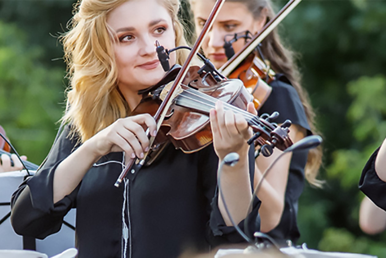 Orchestra playing music