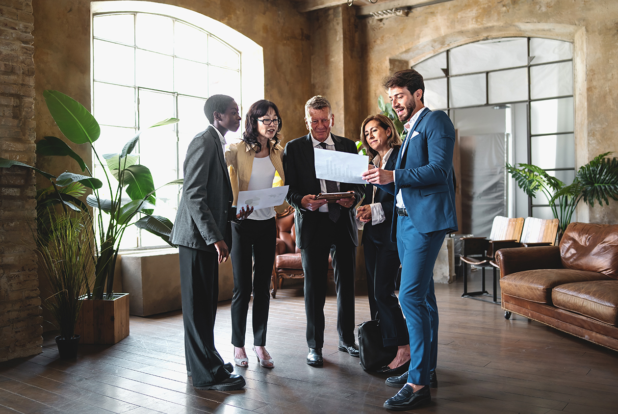 Business people having a standup meeting 